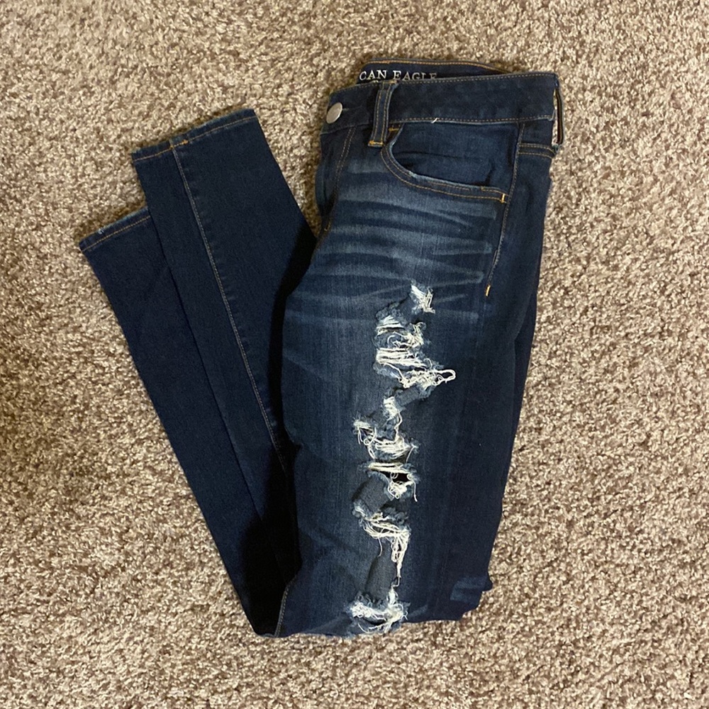 American Eagle Ripped Jeggings Jeans Size 6